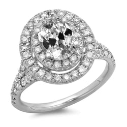 12 Carat Double Halo Diamond Ring