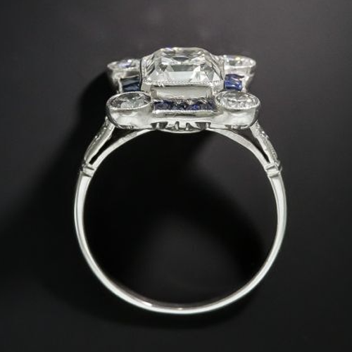 12 Carat Art Deco Big Lab Grown Emerald Halo Ring