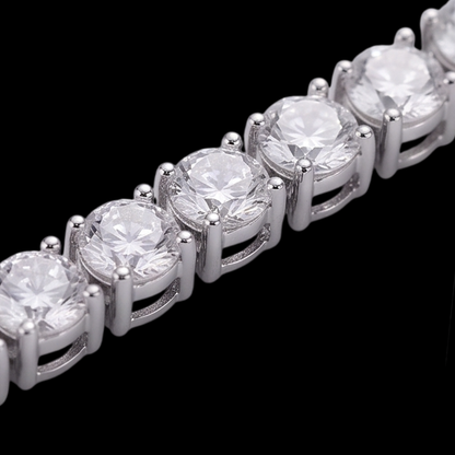 12 Carat Lab Grown Tennis Necklace 18 Inch Chain White Gold 14K