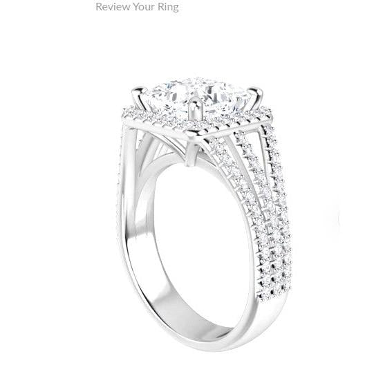 12 Carat Princess Huge Lab Grown Diamond Split Shank Ring