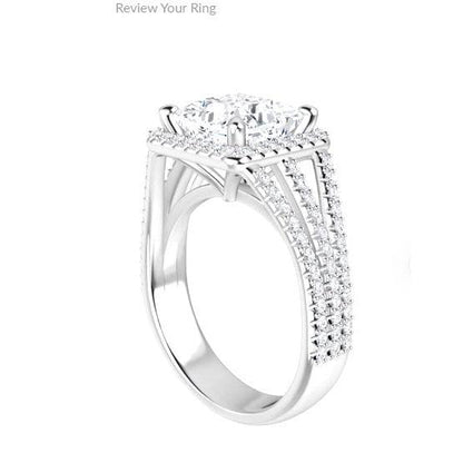 12 Carat Princess Huge Lab Grown Diamond Split Shank Ring