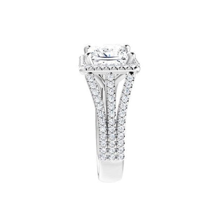 12 Carat Princess Huge Lab Grown Diamond Split Shank Ring