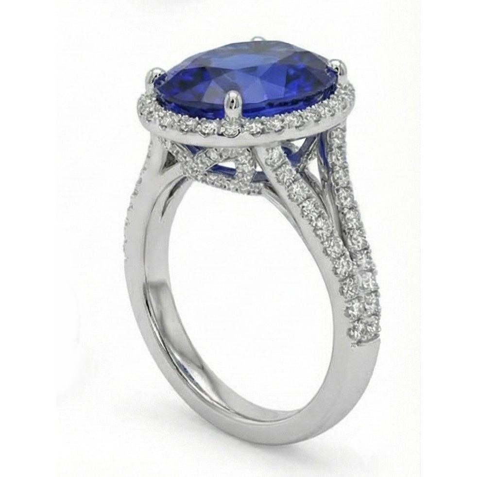 12 Carat Oval Sapphire Halo Ring