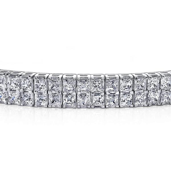 13 Carats Gorgeous Princess Cut Lab Grown Diamonds Carpet Bracelet