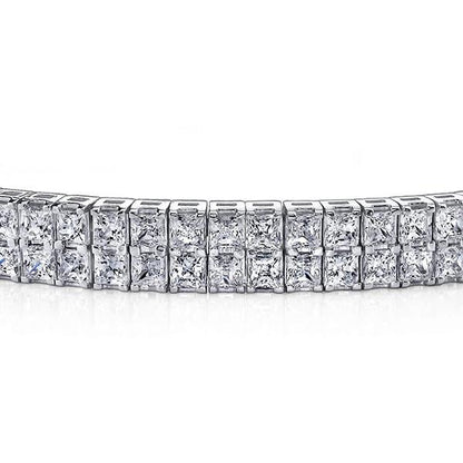 13 Carats Gorgeous Princess Cut Lab Grown Diamonds Carpet Bracelet