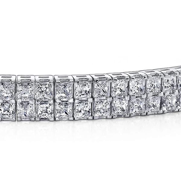 13 Carats Gorgeous Princess Cut Lab Grown Diamonds Carpet Bracelet