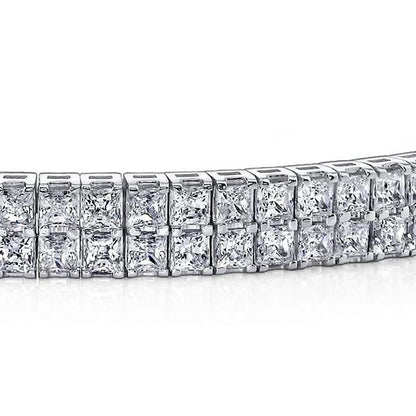 13 Carats Gorgeous Princess Cut Lab Grown Diamonds Carpet Bracelet