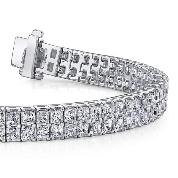 13 Carats Gorgeous Princess Cut Lab Grown Diamonds Carpet Bracelet