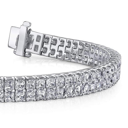 13 Carats Gorgeous Princess Cut Lab Grown Diamonds Carpet Bracelet