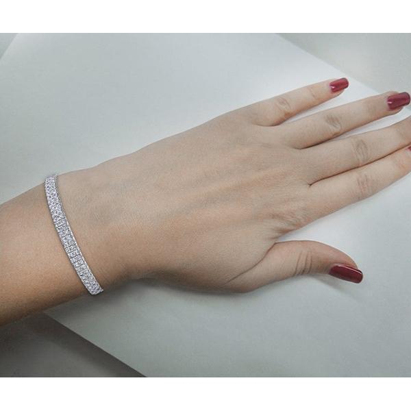 13 Carats Gorgeous Princess Cut Lab Grown Diamonds Carpet Bracelet