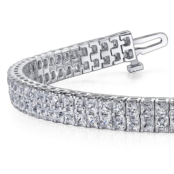 13 Carats Gorgeous Princess Cut Lab Grown Diamonds Carpet Bracelet