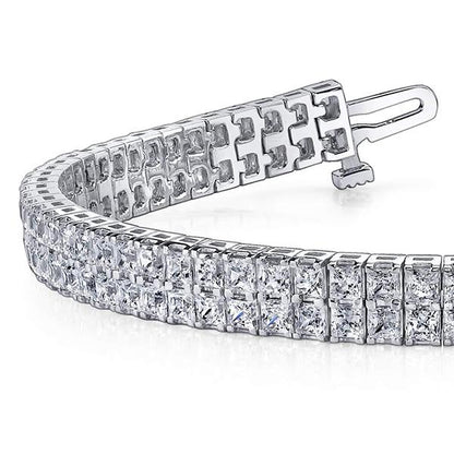 13 Carats Gorgeous Princess Cut Lab Grown Diamonds Carpet Bracelet