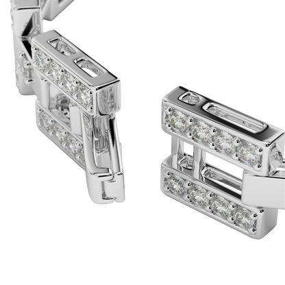 13 Ct Round Cut Natural Earth Mined Diamonds Checkerboard Bracelet White Gold 14K