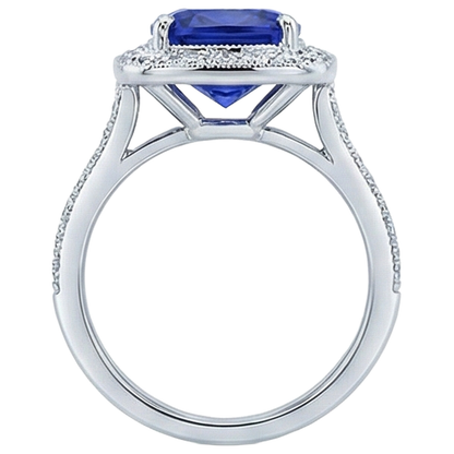 14.75 Ct Bezel Set Tanzanite With Natural Earth Mined Diamonds Ring Gold 14K