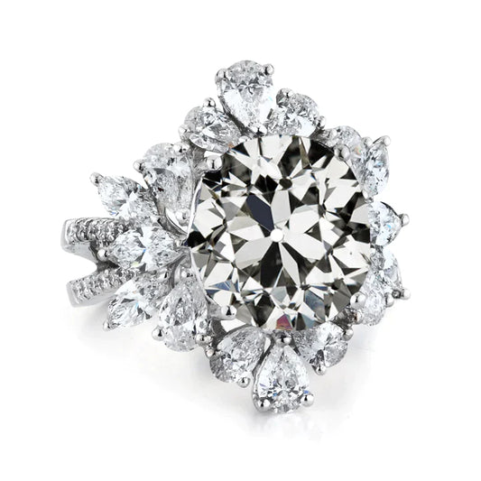 14.50 Carat Cluster Big Lab Grown Diamond Wedding Ring