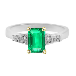 14K Gold Green Emerald Ring Milestone Jewelry