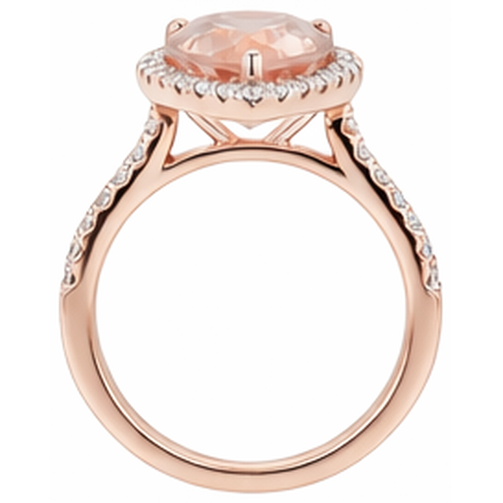 14K Gold Morganite Cocktail Ring