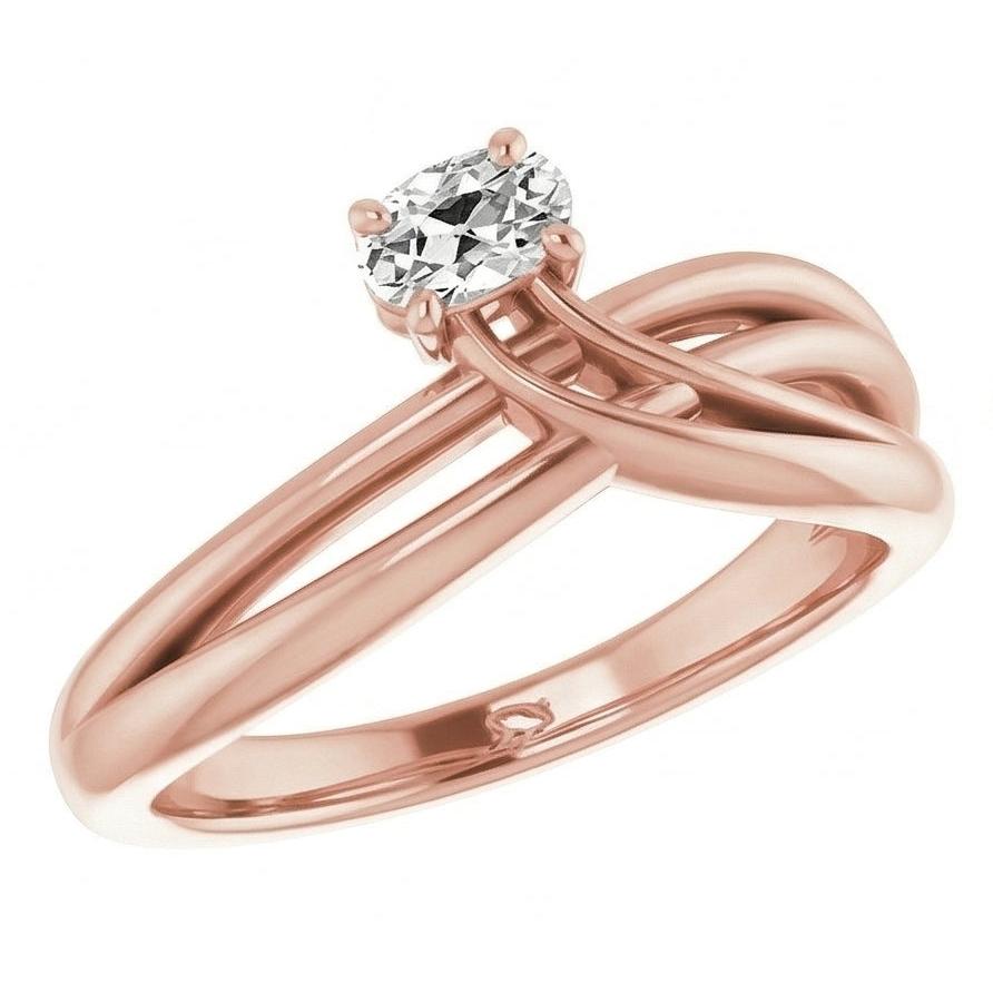 14K Gold Oval Solitaire Ring Old European Natural Earth Mined Diamond 2 Carats Jewelry