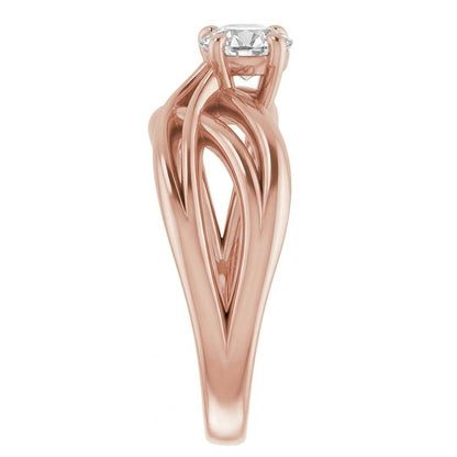 14K Gold Oval Solitaire Ring Old European Natural Earth Mined Diamond 2 Carats Jewelry