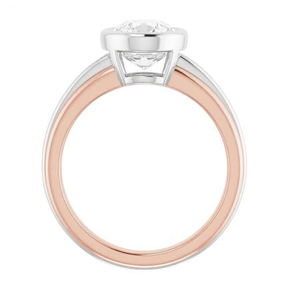 14K Gold Solitaire Wedding Ring Oval Old Mine Cut Natural Earth Mined Diamond 3 Carats