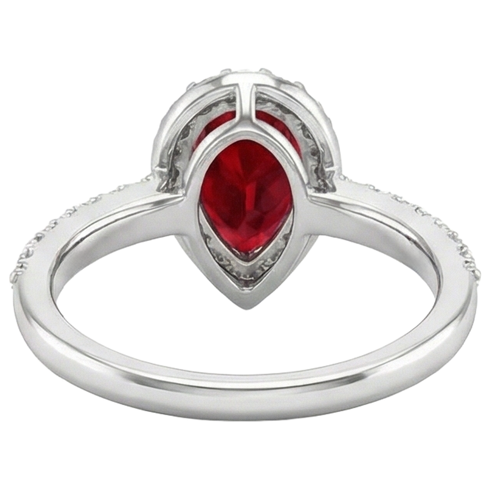 14K White Gold 3.80 Carats Red Ruby And Natural Earth Mined Diamonds Wedding Ring New