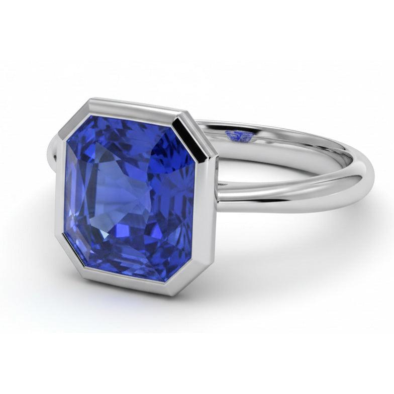 14K Gold 5 Carat Sapphire Engagement Ring