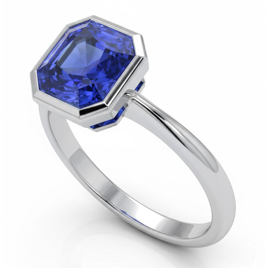 14K Gold 5 Carat Sapphire Engagement Ring
