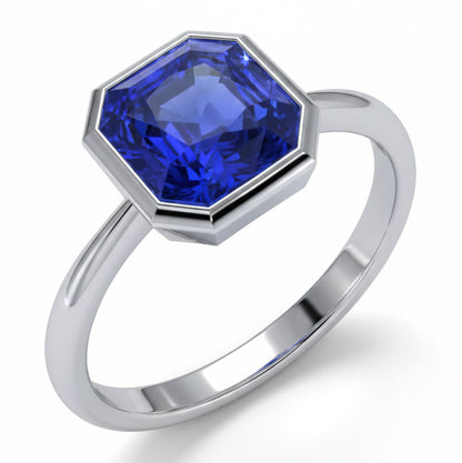 14K Gold 5 Carat Sapphire Engagement Ring