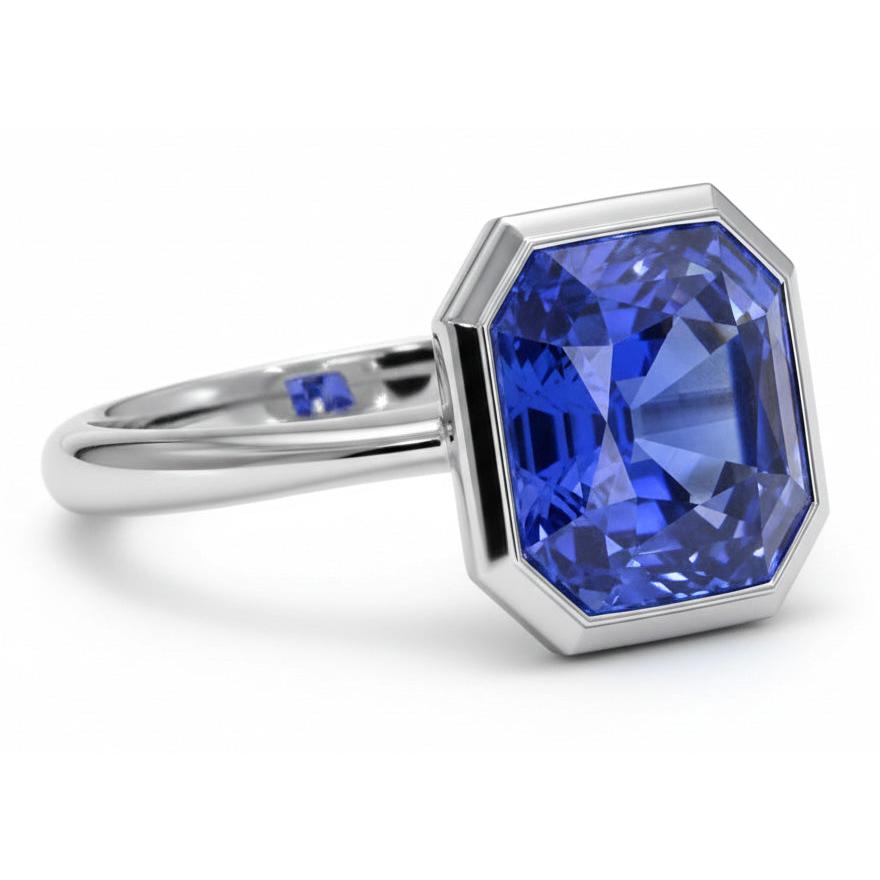 14K Gold 5 Carat Sapphire Engagement Ring