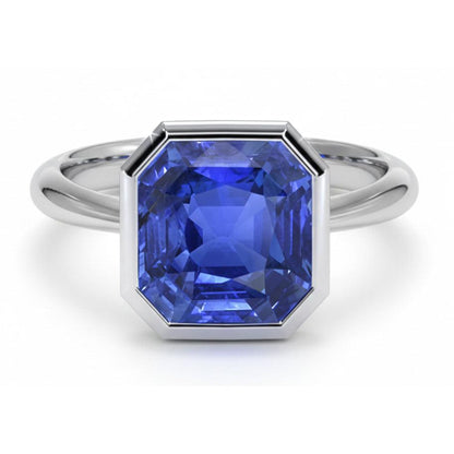 14K Gold 5 Carat Sapphire Engagement Ring