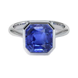 14K Gold 5 Carat Sapphire Engagement Ring