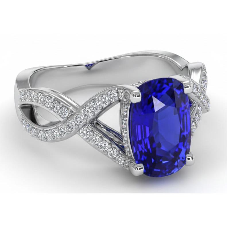 14K Gold 8 Carat Sapphire Engagement Ring