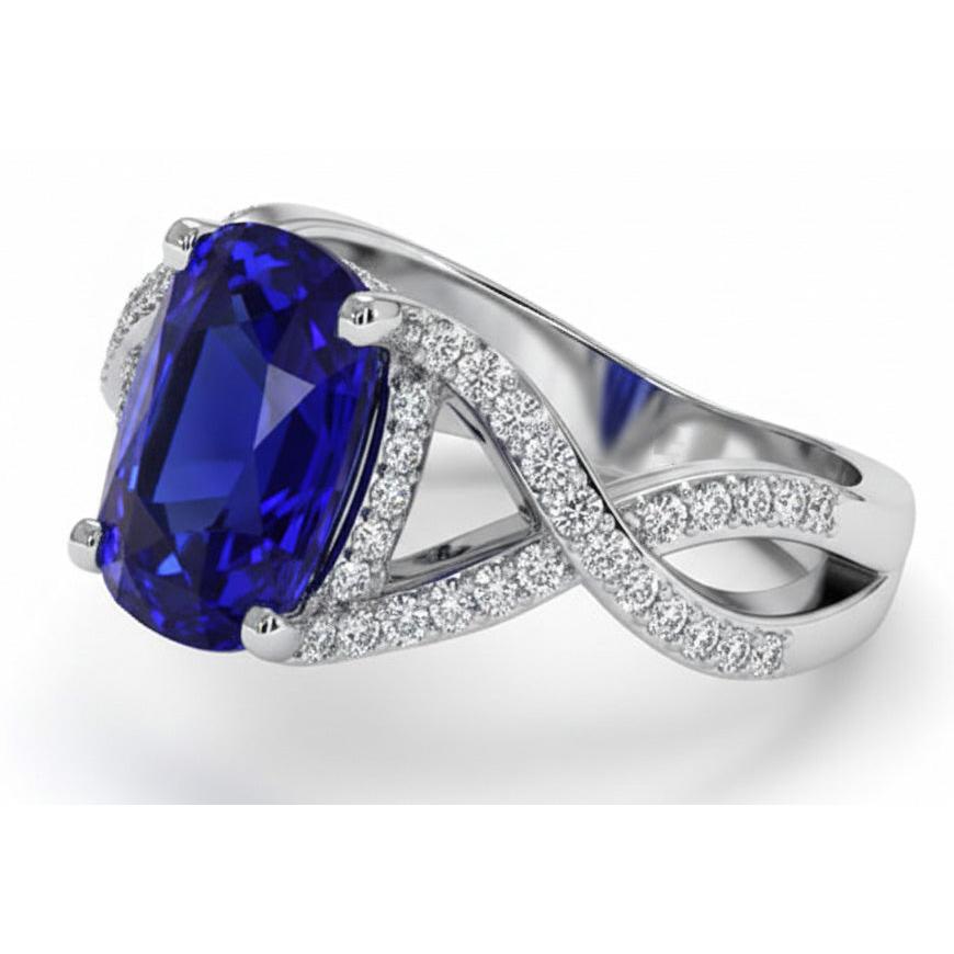 14K Gold 8 Carat Sapphire Engagement Ring