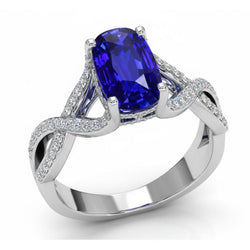 14K Gold 8 Carat Sapphire Engagement Ring