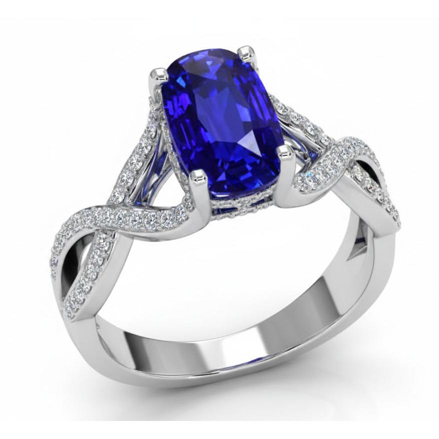 14K Gold 8 Carat Sapphire Engagement Ring