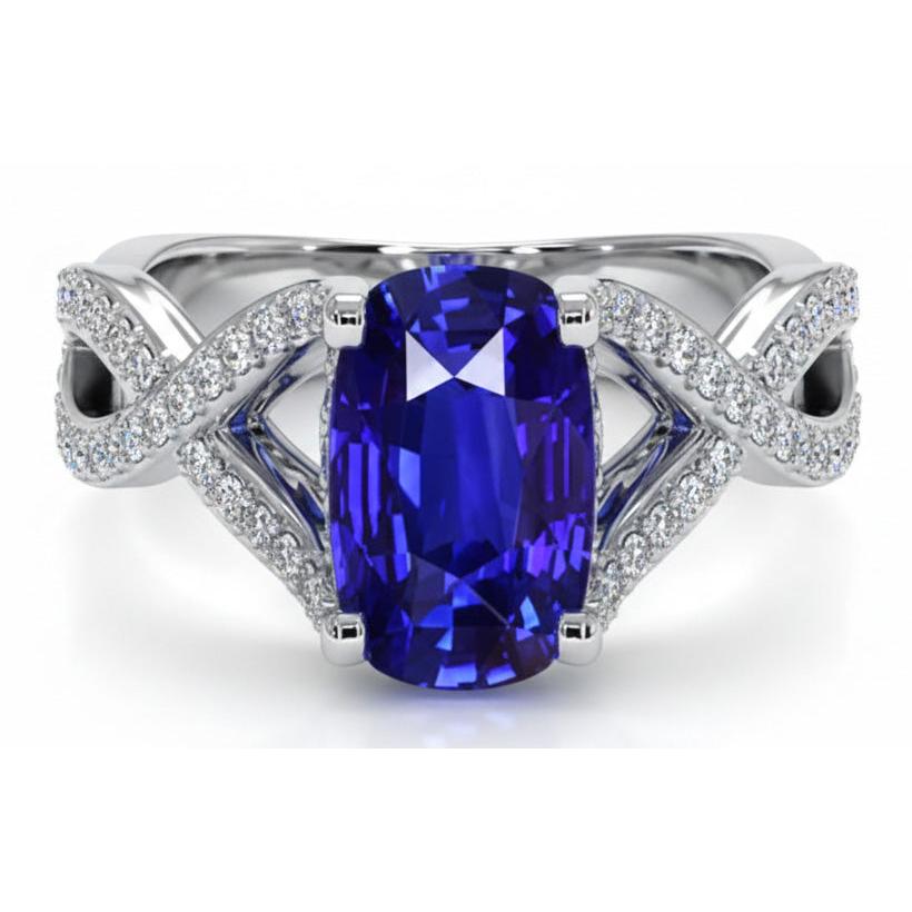 14K Gold 8 Carat Sapphire Engagement Ring