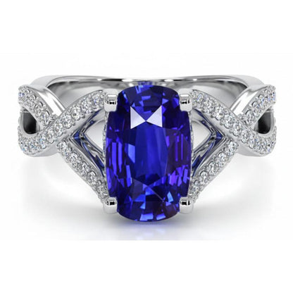 14K Gold 8 Carat Sapphire Engagement Ring
