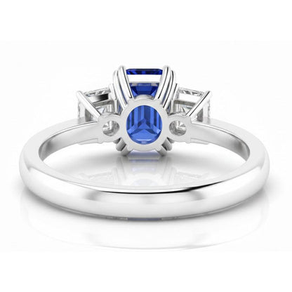 14K Gold Radiant Cut Sapphire Engagement Ring