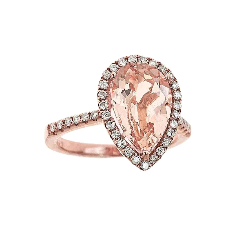 14K Gold Morganite Cocktail Ring