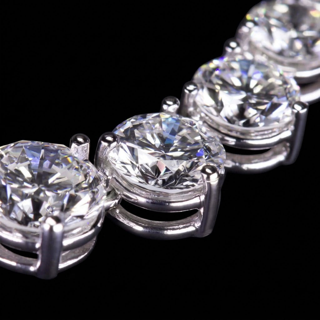 14K White Gold 15 Carat Lab Grown Diamonds Necklace 20 Inch Chain