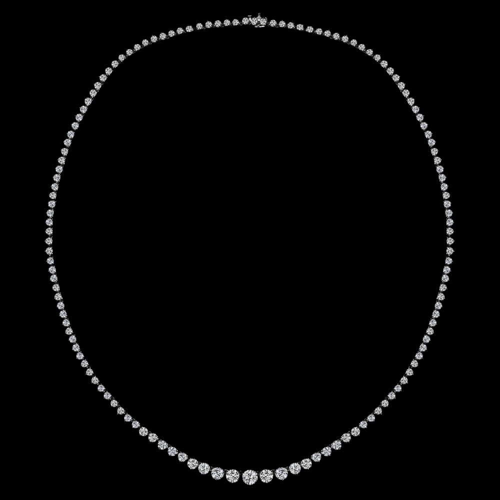 14K White Gold 15 Carat Lab Grown Diamonds Necklace 20 Inch Chain