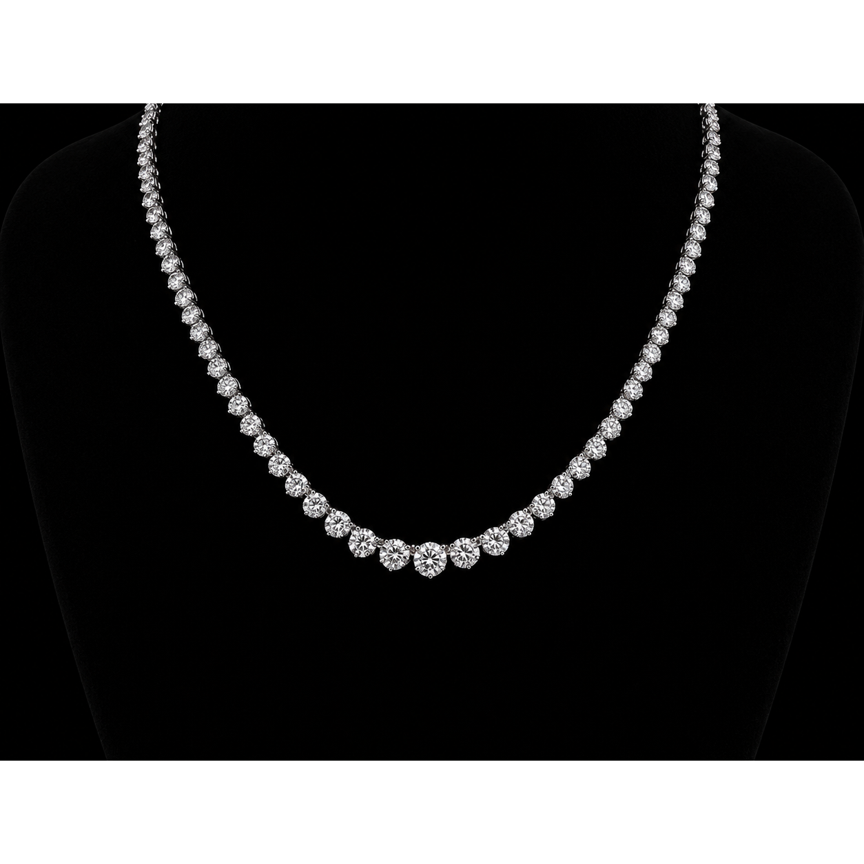 14K White Gold 15 Carat Lab Grown Diamonds Necklace 20 Inch Chain