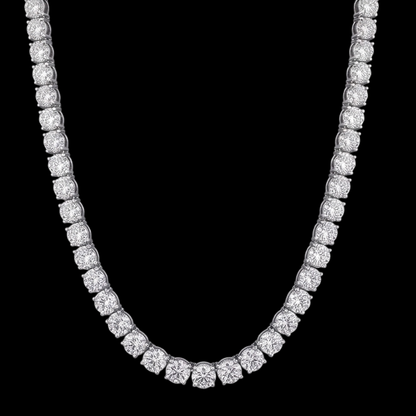 14K White Gold Lab Grown Diamonds Tennis Necklace 12 Carat