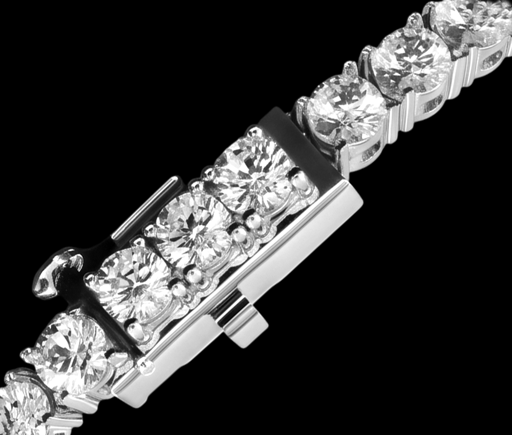 14K White Gold Lab Grown Diamonds Tennis Necklace 12 Carat