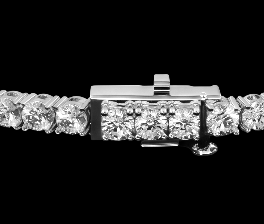 14K White Gold Lab Grown Diamonds Tennis Necklace 12 Carat