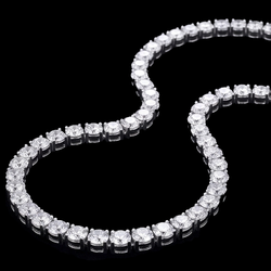 14K White Gold Lab Grown Diamonds Tennis Necklace 12 Carat
