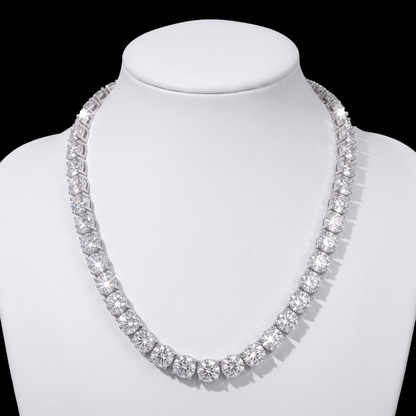 14K White Gold Lab Grown Diamonds Tennis Necklace 12 Carat