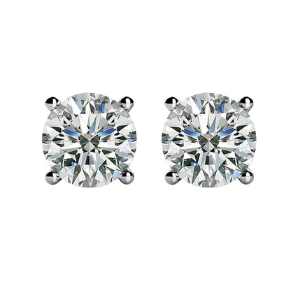 14K White Gold Prong Set 3.00 Carats GIA Certified Lab Grown Diamonds Studs Earrings