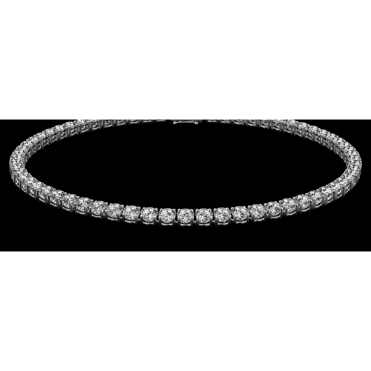 15 Carat Lab Grown Diamonds Tennis Necklace White Gold 14K