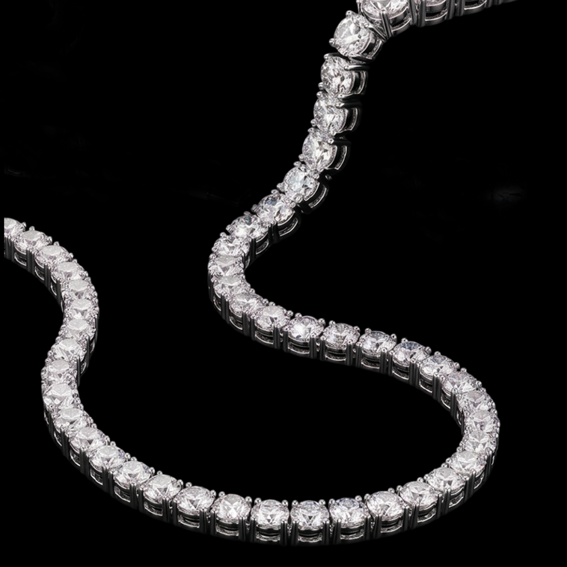 15 Carat Lab Grown Diamonds Tennis Necklace White Gold 14K